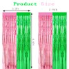 Pink and Green Party Decorations, Wicke Birthday Decorations, Tinsel Foil