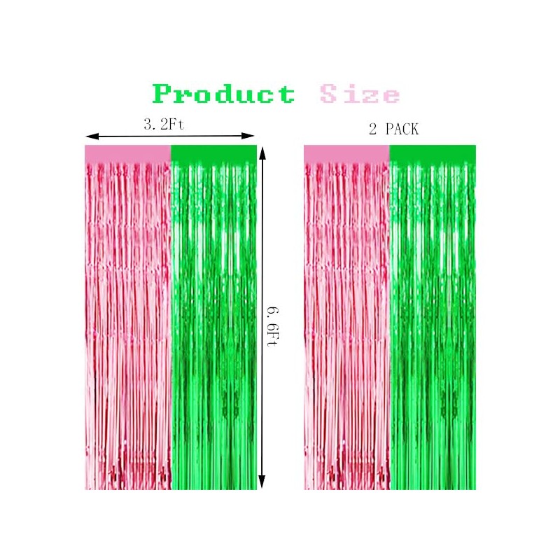 Pink and Green Party Decorations, Wicke Birthday Decorations, Tinsel Foil