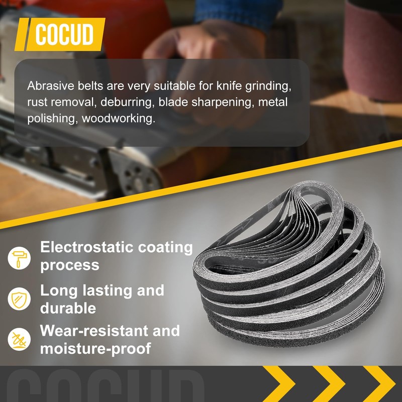 CoCud 1/2 x 12 Inch Sanding Belt, 24 Pcs 240