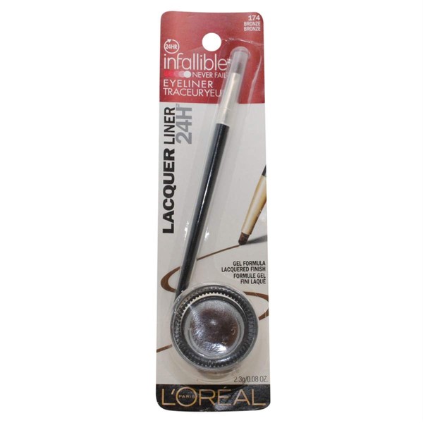 L'Oreal Infallible Gel Lacquer Liner, Bronze - 1 Ea, Pack of 2
