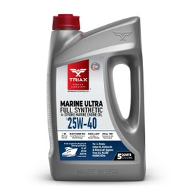 TRIAX Marine Ultra 25W-40 Full Synthetic 4-Stroke Engine Oil, NMMA FC-W, JASO MA | For all Inboard, Outboards, Personal Watercraft, and Supercharged Marine Engines (5 Quart)