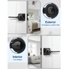 Mengico 5 Pack Privacy Door Handle, Matte Black Keyless Interior