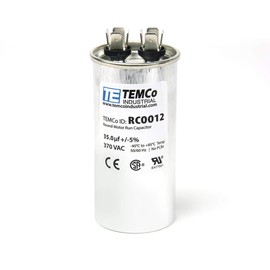 TEMCo 35 uf/MFD 370 VAC Volts Round Run Capacitor 50/60 Hz AC Electric - Lot -1 (Optional uf/MFD, Voltage and Lot Quantities Available)