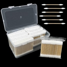 800 Pcs Pointed Cotton Swabs, Double Precision Tips Cotton Swabs In A Storage Container, Ideal For Touching Up Makeup & Nail Polish