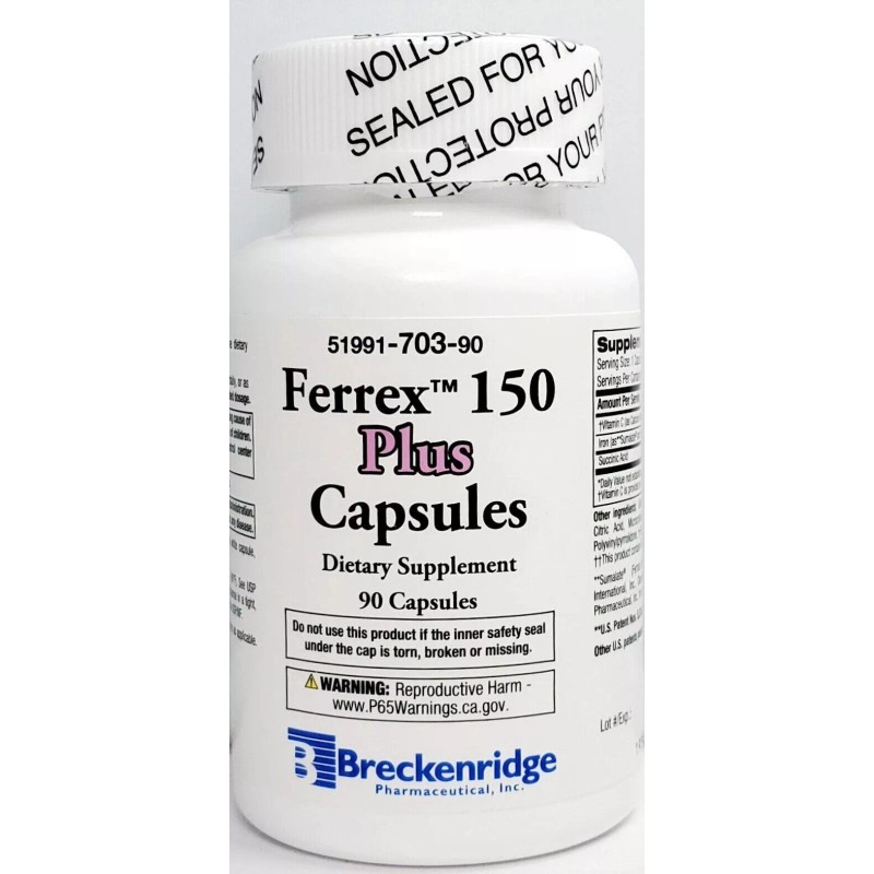 Breckenridge Ferrex 150 Plus Bottle 90 count -Expiration Date 3-2025