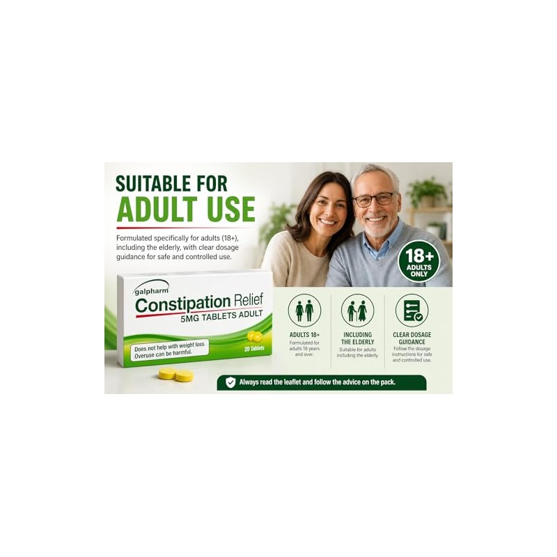 Constipation Relief 5mg Tablets Adult - (4 Packs of 20