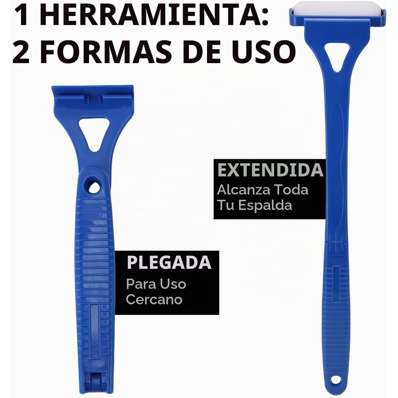 Aplicador de loción largo HURRISE – rodillo para espalda y