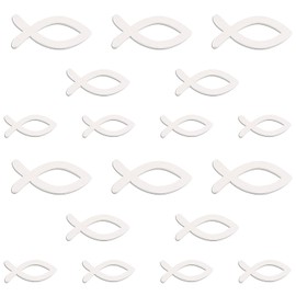 FEPITO Pack of 180 Wooden Fish Decoration Fish White Christening Decoration Scatter Decoration Christening Decoration Table Decoration for Boys Girls Christening Confirmation Communion Decoration