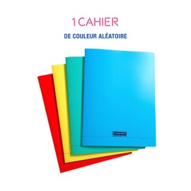 Clairefontaine 18400C - Calligraphe Notebook, Ideal for School, Stapled, DIN A4+, 24 x 32 cm, 96 Sheets, Squared, Assorted Colours, Pack of 1