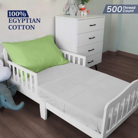 Toddler Pillowcase 13x18 Inches Pack of 2 Sage - Zipper Closer Pillow case Cotton Travel Pillow Cover 500 Thread Count 100% Egyptian Cotton Nursery Pillowcases, 13x18, Sage