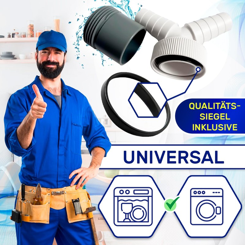 Monteral Washing Machine Drain Adapter and Double Connection Y-Distributor for