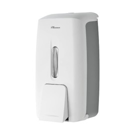 PLUSSEN Soap Dispenser Wall Mount Adhesive Commercial Soap Dispenser 800ml No Drill Hand Sanitizer Dispenser for Bathroom Support Liquid and Gel,White-PN9088