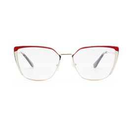 COVESATO Oversized Metal Frame Reading Glasses for Women,Fashion Cat Eye Ladies Readers (Red,1.50)