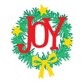 Crafters Companion Gemini Christmas Elements Double-Sided Metal Cutting Die-Joyful Wreath, Silver, one Size GEM-DSD-ELE-Joy