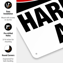 Danger Hard Hat Area Sign, OSHA Danger Sign, 10x14 Inches, Rust Free .040 Aluminum, Fade Resistant, Indoor/Outdoor Use, Made in USA