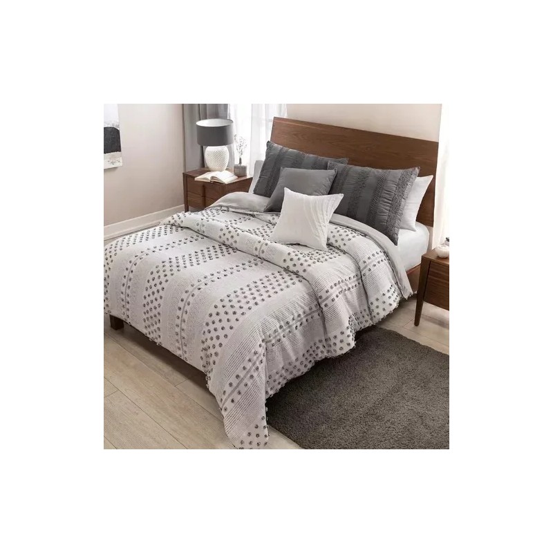 Vianney Funda De Duvet Valencia Gris Matrimonial/queen Size Vianney
