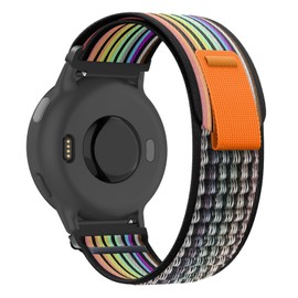 SumRioo 20mm Strap for Garmin Vivoactive 5/Vivoactive 3/3 Music/Venu/Venu 2 Plus/Venu Sq/Venu Sq 2, Nylon Watch Strap for Garmin Forerunner 55/165/165 Music/245/245 Music/645/645 Music, Rainbow