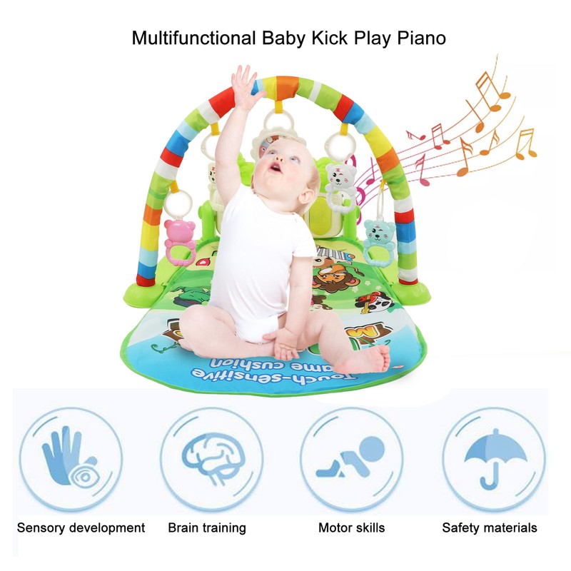 Baby Gym Activity Mat Kick Play Piano with Musical Toys