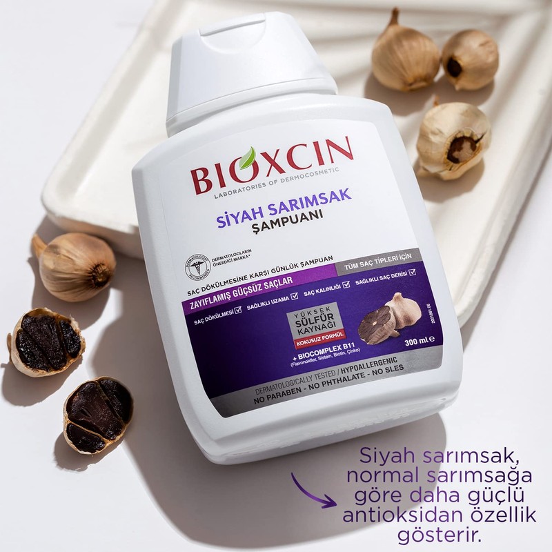 Bioxcin 3 Pack Anti Hair Loss Black Garlic Shampoo
