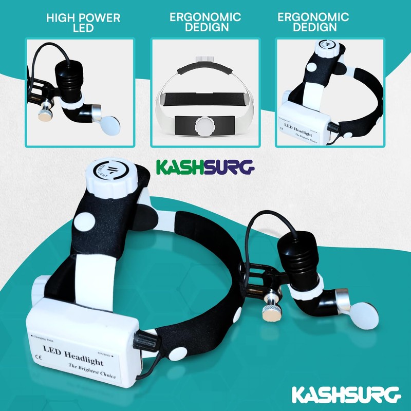 KASHSURG Surgical Headlight Dental Headlamp Wireless Portable Cold LED Light