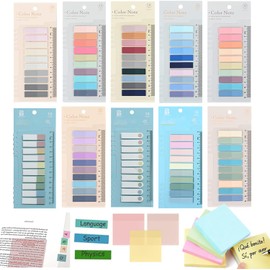 2400 Pestañas de índice Adhesivas, Marcadores de Página para Libros de Colores con Regla, Multifuncional Handy Post it,Material Escolar Oficina, para Anotar Libros, Marcar Páginas