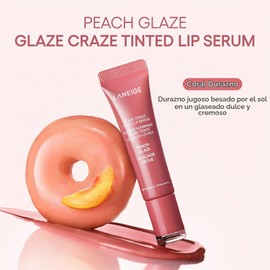 LANEIGE - Suero labial brillante Glaze Craze: Suero labial hidratante para labios brillantes y nutridos con polipéptidos voluminizadores