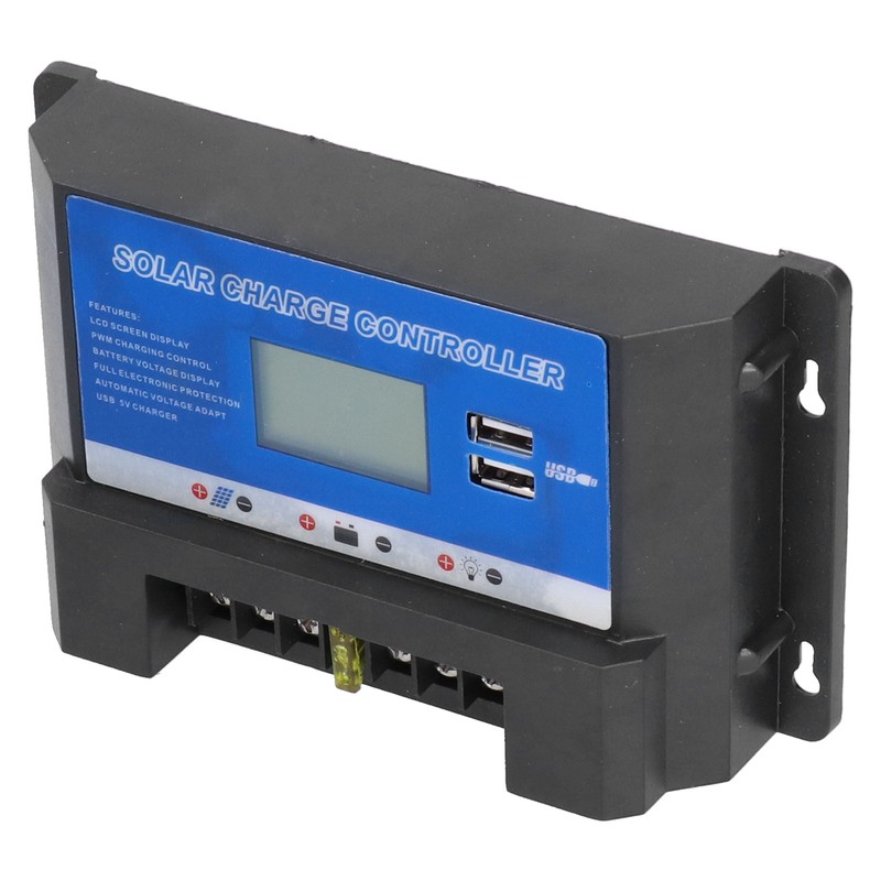 Solar Charge Controller LCD Display Dual Usb Interface Durable Solar
