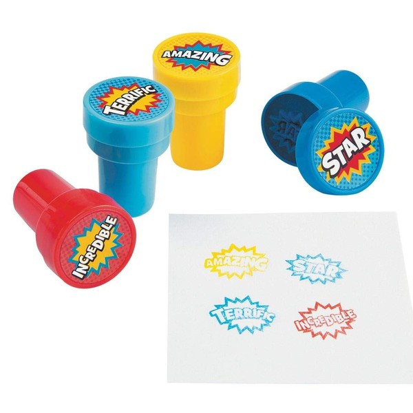 Superhero Self Inking Stampers - 24 Pieces - Educational And Learning Activities For Kids