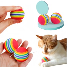 SVIEILLES 10 pcs Larger 1.38 "Soft EVA Foam Interactive Indoor Quiet Toy Balls, 35mm Diameter Dog and cat Toy Balls Quiet Toy Balls for Pets to Play Alone.Kittens Toys.Cat Toy Sponge Ball.