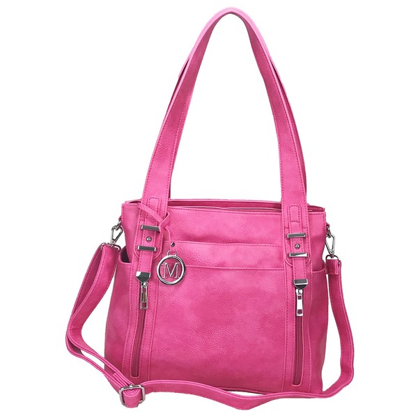 Multi Pockets Double Handles Faux Leather Concealed Carry Purse with