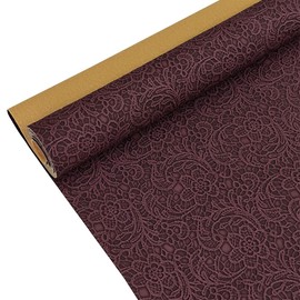 Vintage Flower XHT 30x135cm Textured Synthetic Crafts Fabric, Retro Solid Color Lace Embossed Faux Leather for Bags Wallets Making DIY Handmade Material (Dark Purple)