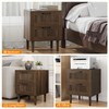 Smart FENDEE Fluted Nightstand with 2 Drawers, Bedside Table with