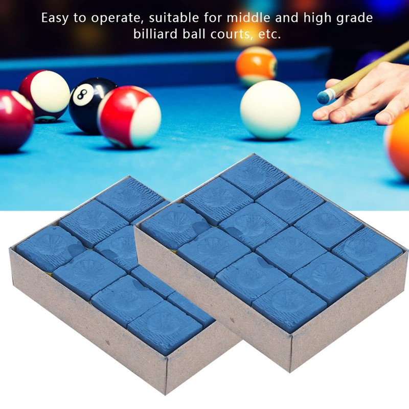 QANYEGN 24pcs NoSlip Cues Tip Chalk, Pool Chalk Cubes, Cues
