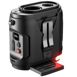 Fcesai Industrial-Grade Waist Fan 16,500RPM/16H, 8000mAh Jobsite Fan with Red Safety Alert - 5-Speed Turbine Cooling for Construction Crews/Farm Harvest/Outdoor sports