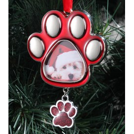 2024 Christmas Ornaments, Metal Paw Christmas Hanging Ornaments for Tree, Christmas Tree Decorations, Hanging Decoration for Christmas, Pet Christmas Ornament Keepsake, (Paw)