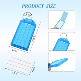 48 Pcs Heavy Duty Key Tags with Labels - Multi-Color Keyrings,Durable Key Fobs with Split Keys,Plastic Keyrings ID Tags,Top Holes Keys Labels for Luggage Pet Id Name Office Labels（8 Color）