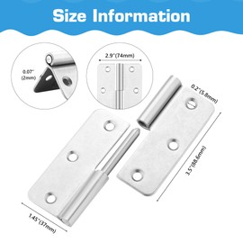 HSMT-hinges 3.5 Inch Lift Off Hinge, Stainless Steel 304, Detachable Slip Joint Flag Hinges for Wooden and Metal Doors, Windows, and Various Functional Metal Equipment (Left Handed, 4 PCS)