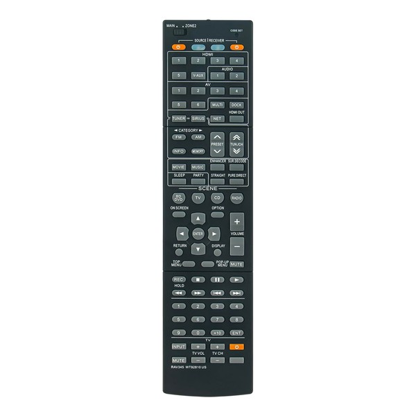 Beyution RAV345 WT92810US Replaced Remote Control Compatible with Yamaha AV