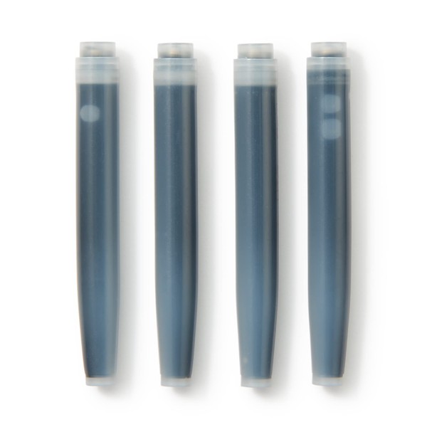 MUJI 44596906 Polycarbonate Fountain Pen Cartridge, Black, 2.3 x 0.3