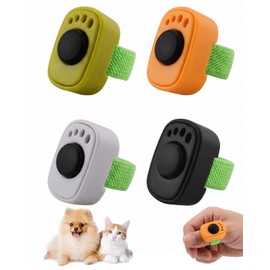 RAMGLYO Dog Training Clicker Set of 4 with Finger Ring for Effective Dog Training and Obedience Positive Reinforcement for Dogs, Cats and Horses Made of Robust Plastic in Various Colours