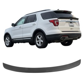 IKON MOTORSPORTS, Trunk Middle Spoiler Compatible with 2016-2019 Ford Explorer, Duckbill Style Matte Black ABS Rear Trunk Lid Spoiler Wing Lip