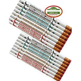 Islamic Gifts 123 Ramadan Pencils Ramadan Wristband 48 Pack+200 Ramadan Stickers Ramadan favors Ramadan Mubarak Decoration Eid Favors Muslim Kids Gifts Islamic favors Islamic wall Decor