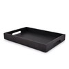 EDHAS Acacia Wood Rectangle BLACK Serving Tray for Breakfast Dinner