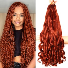 9Packs French Curl Braiding Hair Extension Crochet Braids Hair Extensions for Braiding Crochet Hair for Braiding Pre Stretched Braiding Hair Synthetic Hair for Braiding (#350, 22Inch (Pack of 9))