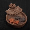 Two Fishes Incense Holders Ceramic Backflow Incense Burner Purple Clay