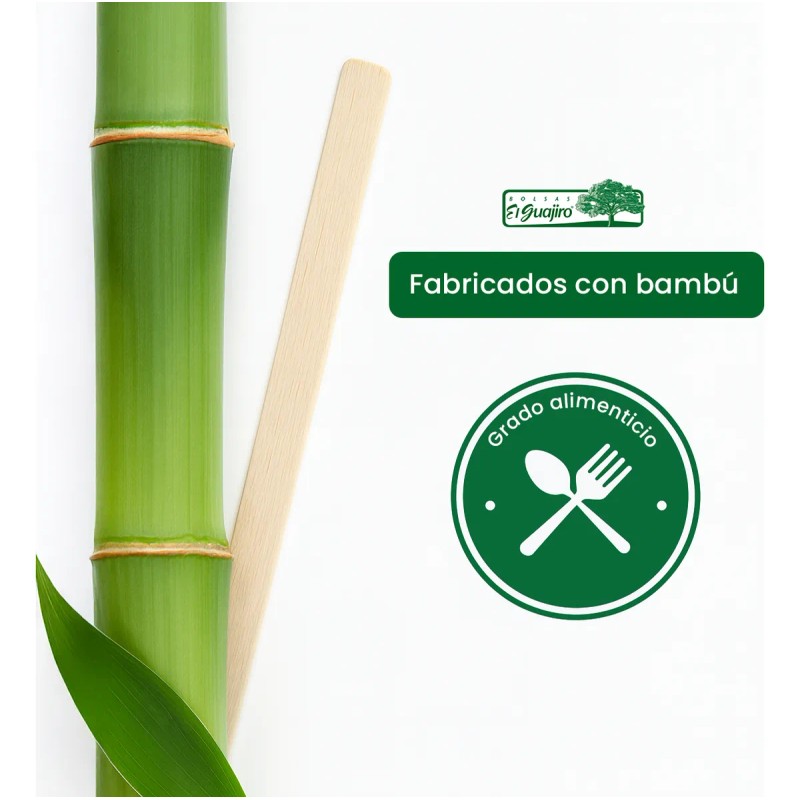 Agitador De Madera 14 Cms. 1000 Pz. Marrón Claro