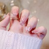 SEMTIM Nail Tips, 24 Pieces, Medium, Short, Round False Nails,
