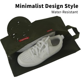 6pcs Portable Shoe Organizer, Travel Pouches with Zipper, Golf Shoe Bags, Clothes Bags, Soccer Cleats Bag, Shoe Pouch for Gym, Waterproof, Odor-Resistant (Dark Green)