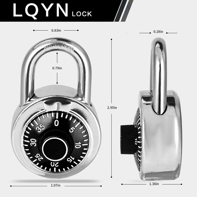 Combination Lock, LQYN Standard Dial Combination Lock, Pack of 1;