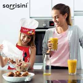 Sorrisini Children's Apron and Chef Hat for Children, Apron Chef Hat Kids, Children's Apron Boys, Adjustable Cooking Set for Children for Baking, Painting, Chef Dress for Children, Minnie,